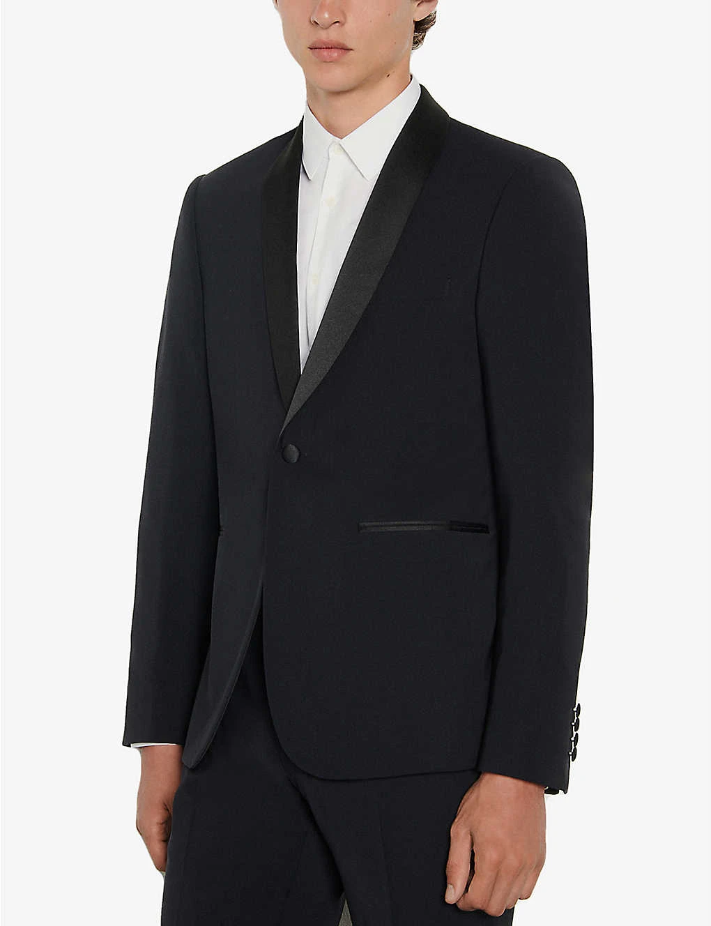 Sandro Shawl-collar Wool Tuxedo Jacket - Image 4