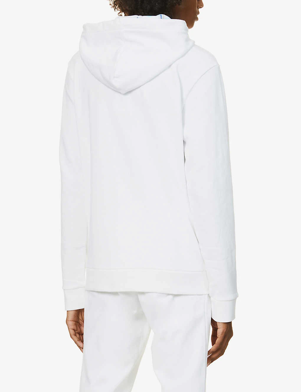 Boss Brand-print Cotton And Recycled Polyester-blend Hoody - Image 4