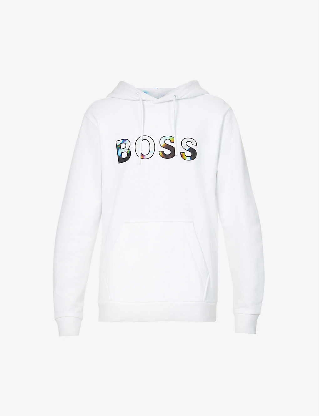 Boss Brand-print Cotton And Recycled Polyester-blend Hoody