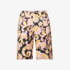 Gucci Floral-print Relaxed-fit Linen Shorts