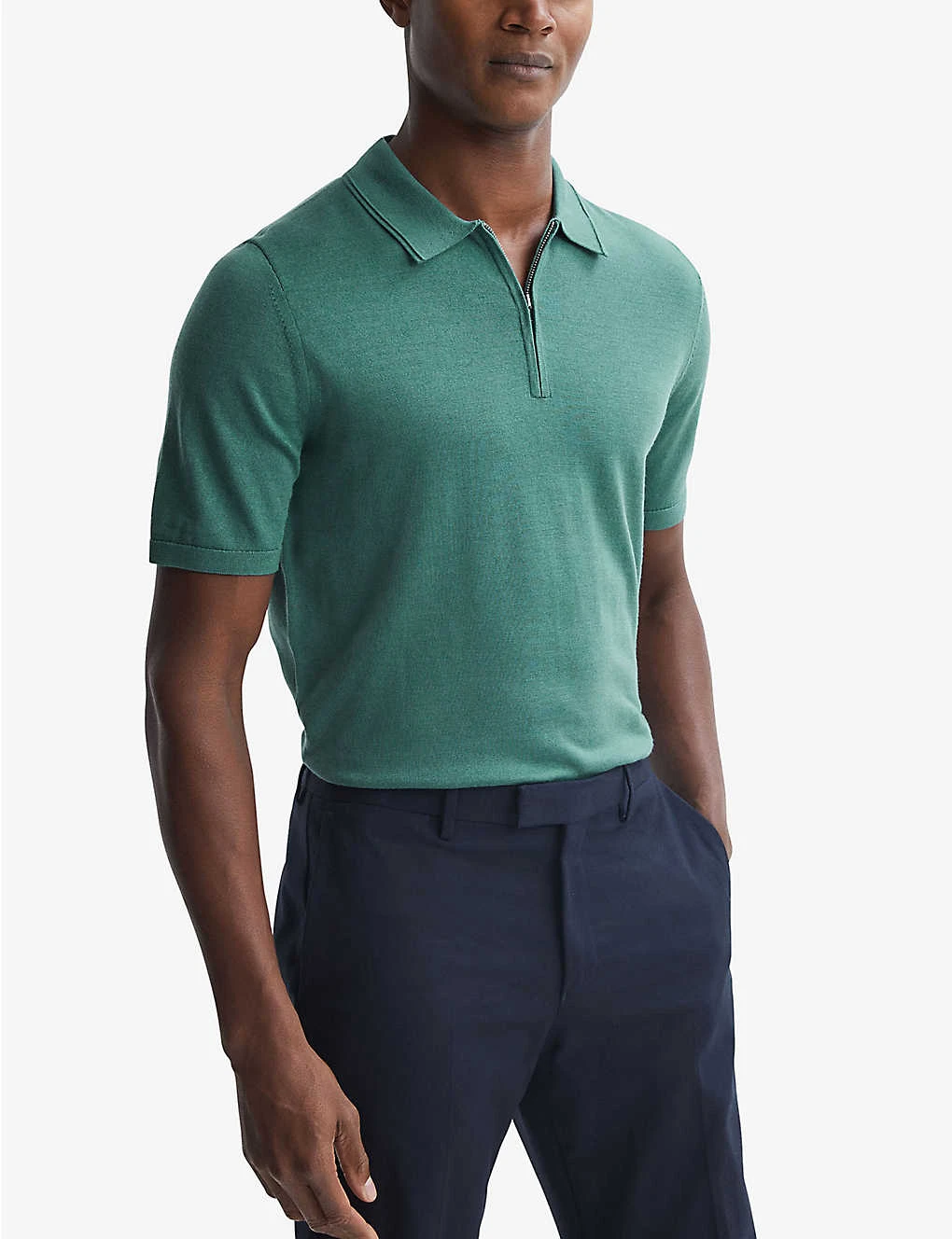 Reiss Maxwell Zipped Merino-wool Polo Shirt - Image 5