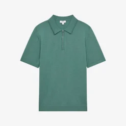 Reiss Maxwell Zipped Merino-wool Polo Shirt