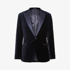 Reiss Ace Single-breasted Stretch-velvet Blazer