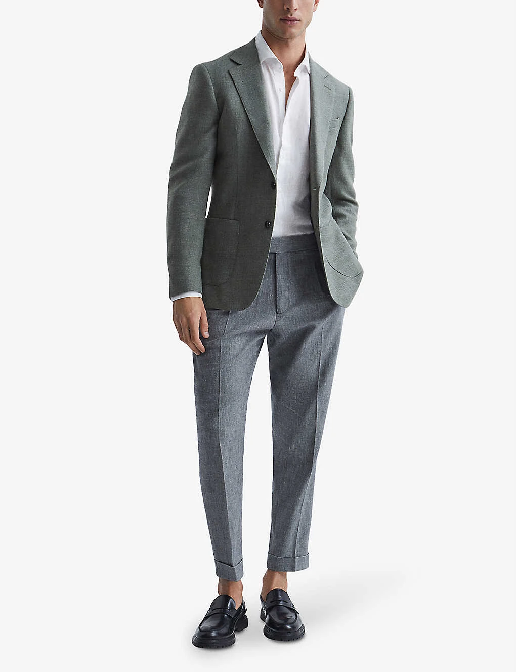 Reiss Map Tapered Mid-rise Stretch-woven Trousers - Image 2