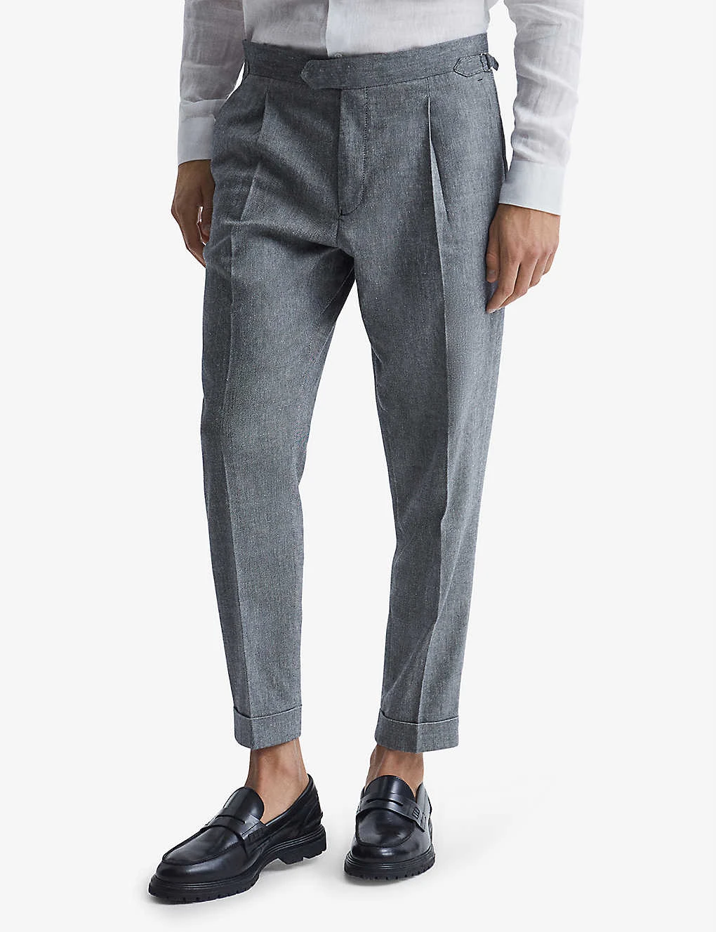 Reiss Map Tapered Mid-rise Stretch-woven Trousers - Image 3