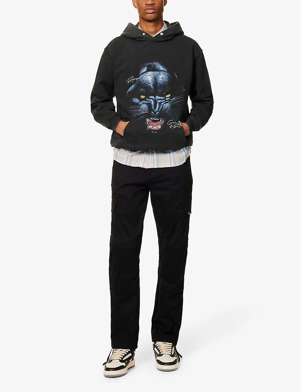 Represent Brand-plaque Multi-pocket Regular-fit Straight-leg Stretch-cotton Blend Cargo Trousers - Image 2