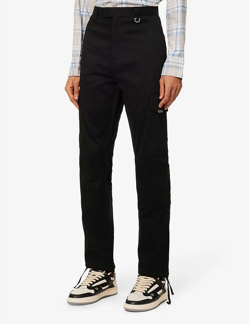 Represent Brand-plaque Multi-pocket Regular-fit Straight-leg Stretch-cotton Blend Cargo Trousers - Image 3