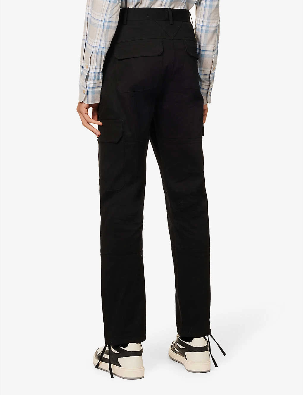 Represent Brand-plaque Multi-pocket Regular-fit Straight-leg Stretch-cotton Blend Cargo Trousers - Image 4