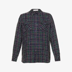 Unisex Lapis Lazuli Checked Cashmere Shirt