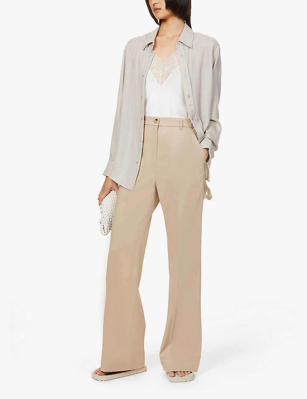 Unisex Rose Quartz Checked Cashmere Shirt - Image 2