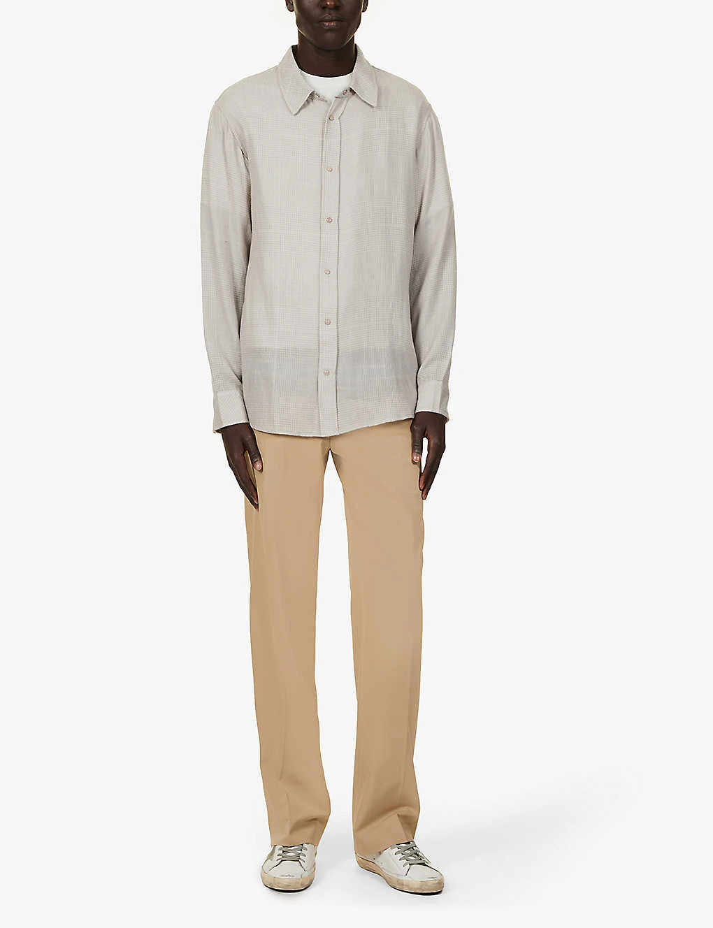 Unisex Rose Quartz Checked Cashmere Shirt - Image 3