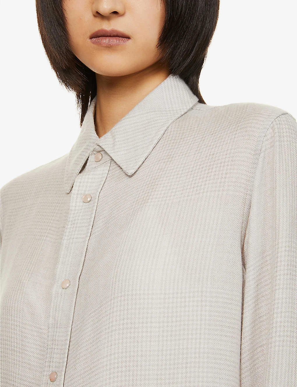 Unisex Rose Quartz Checked Cashmere Shirt - Image 6