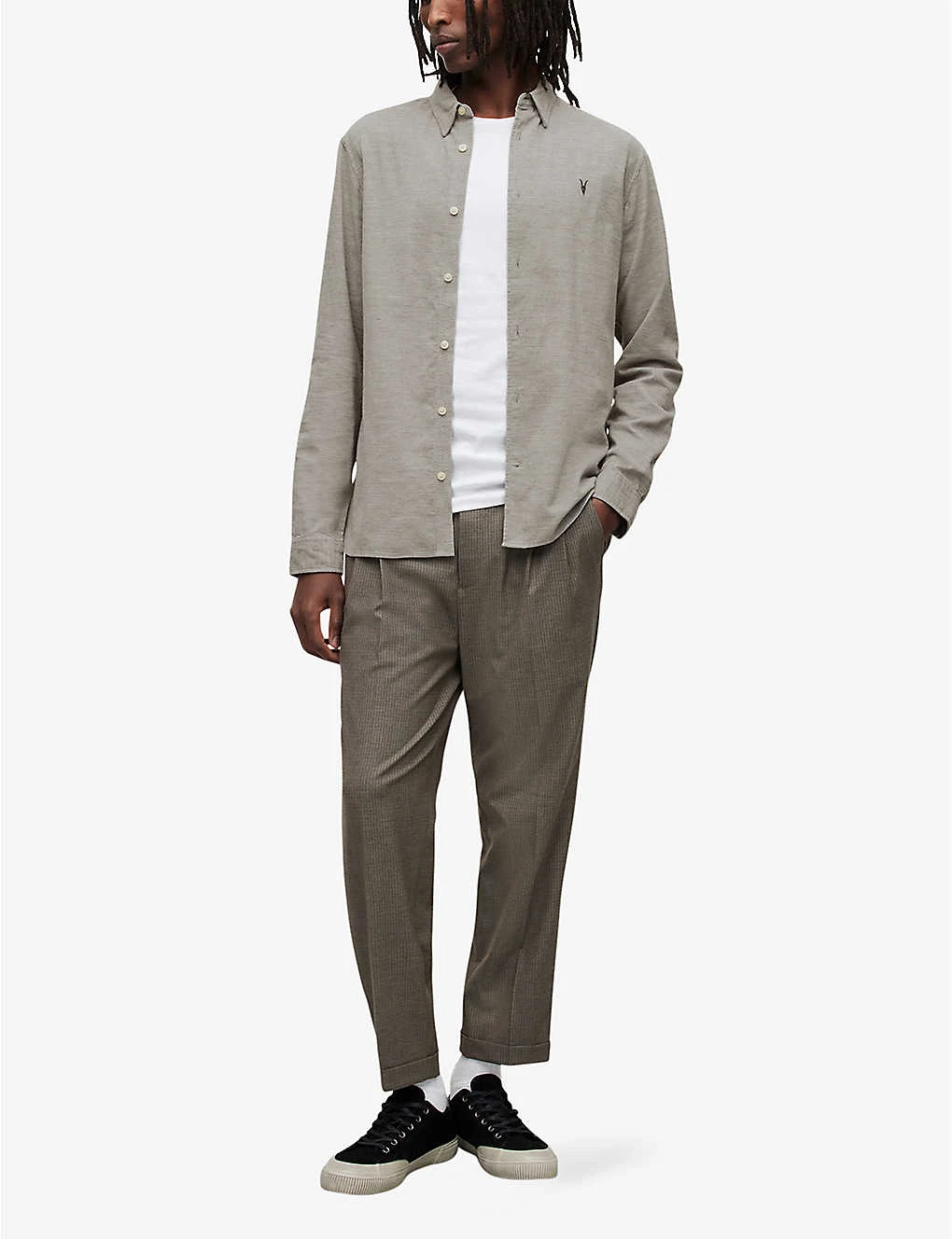 AllSaints Lorella Logo-embroidered Textured Cotton Shirt - Image 2