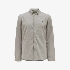 AllSaints Lorella Logo-embroidered Textured Cotton Shirt