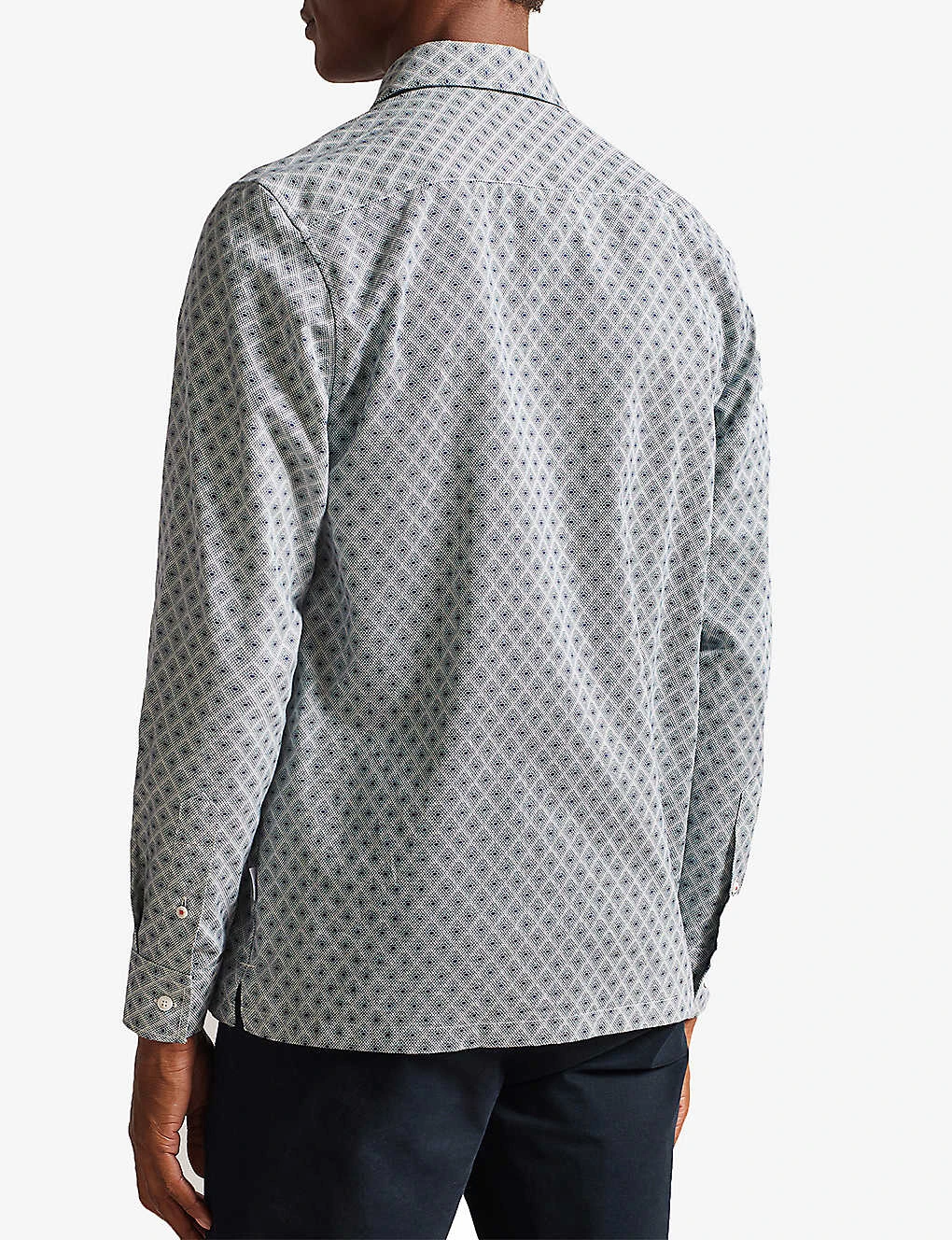 Ted Baker Sanlon Diamond-print Fitted Cotton Shirt - Image 4