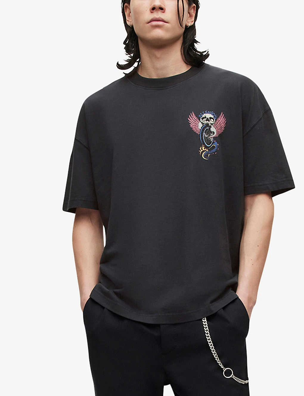 AllSaints Road Rash Graphic-print Organic-cotton T-shirt - Image 3