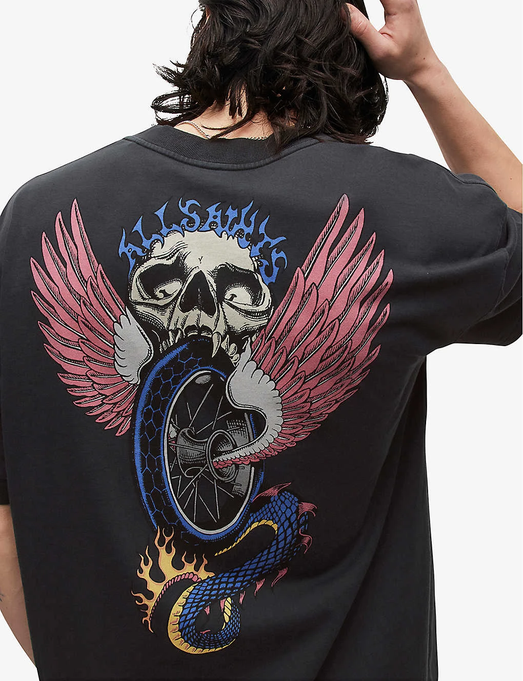 AllSaints Road Rash Graphic-print Organic-cotton T-shirt - Image 4