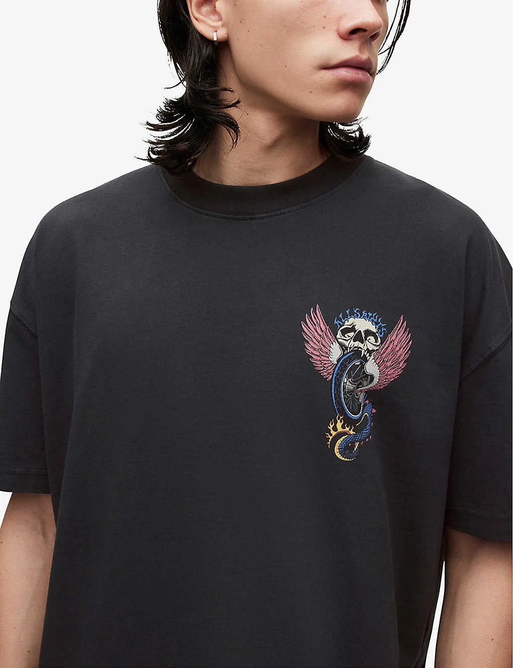 AllSaints Road Rash Graphic-print Organic-cotton T-shirt - Image 5