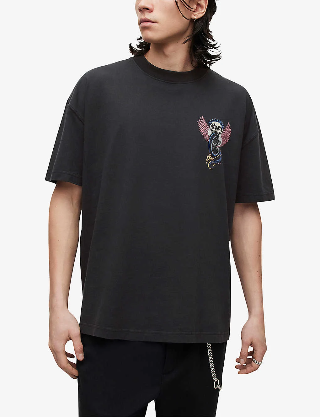 AllSaints Road Rash Graphic-print Organic-cotton T-shirt - Image 6