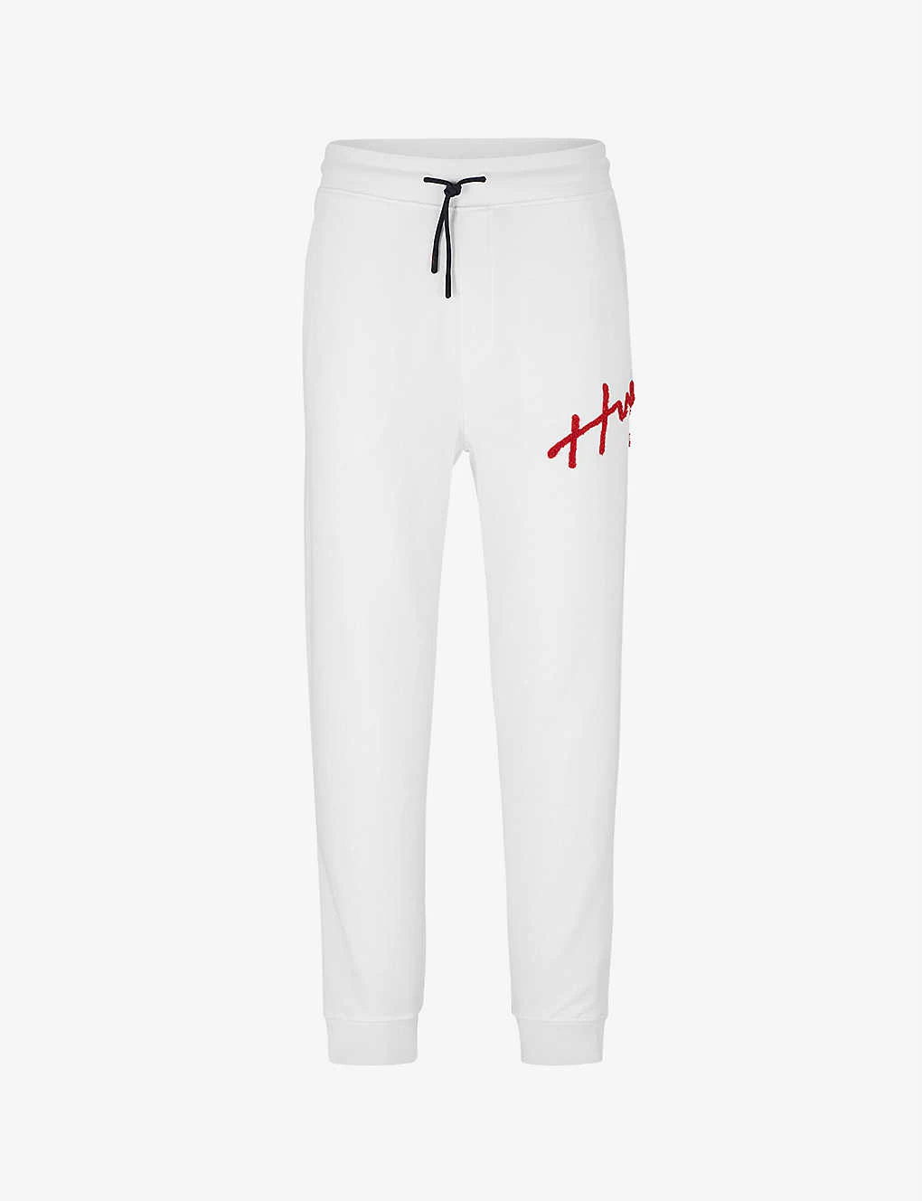 Hugo Brand-embroidered Drawstring-waist Cotton Jogging Bottoms