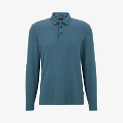 Boss Leisure Long-sleeved Cotton-jersey Polo Shirt
