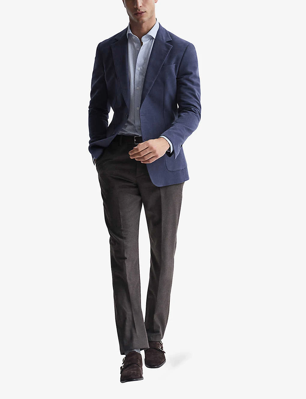 Reiss Bosa Striped Slim-fit Cotton-blend Shirt - Image 2