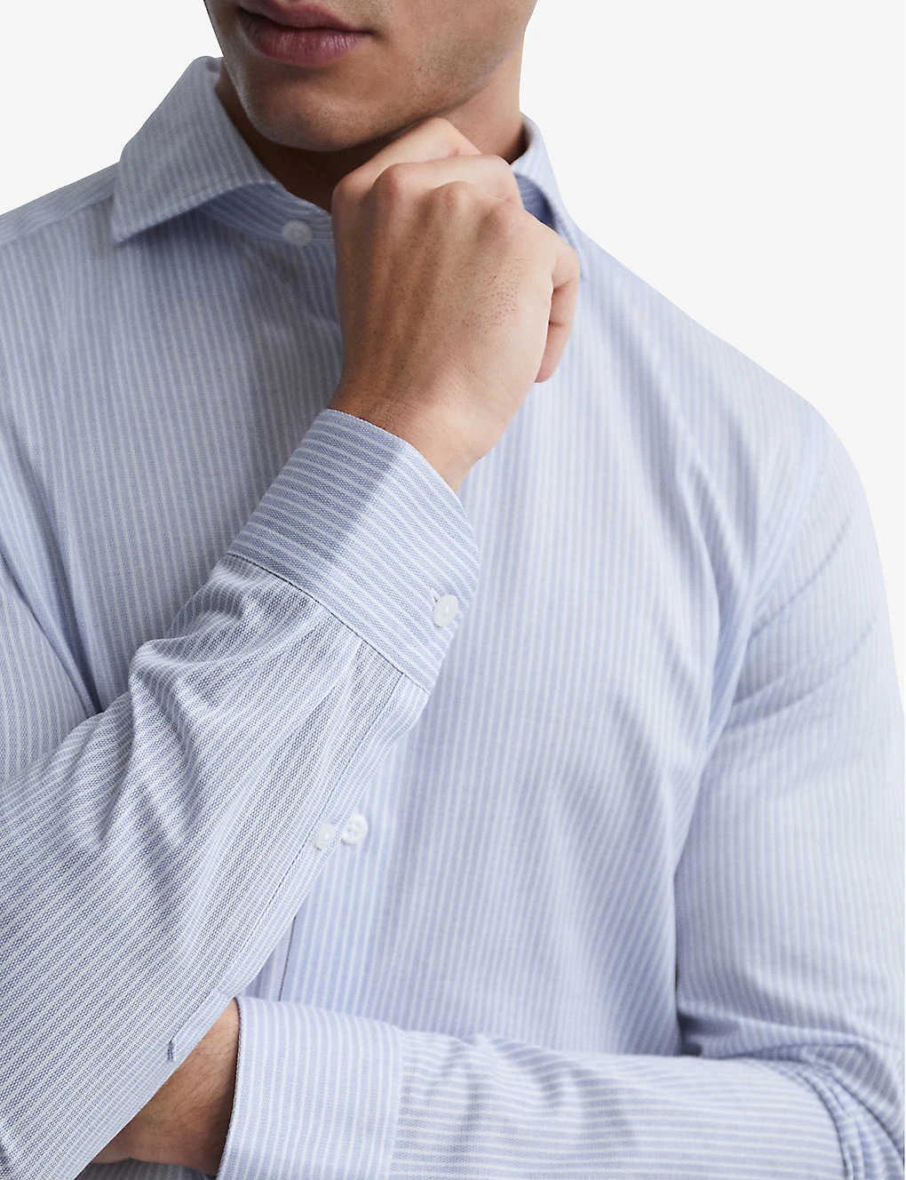 Reiss Bosa Striped Slim-fit Cotton-blend Shirt - Image 5