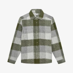 Reiss Stoval Checked Brushed-knit Overshirt