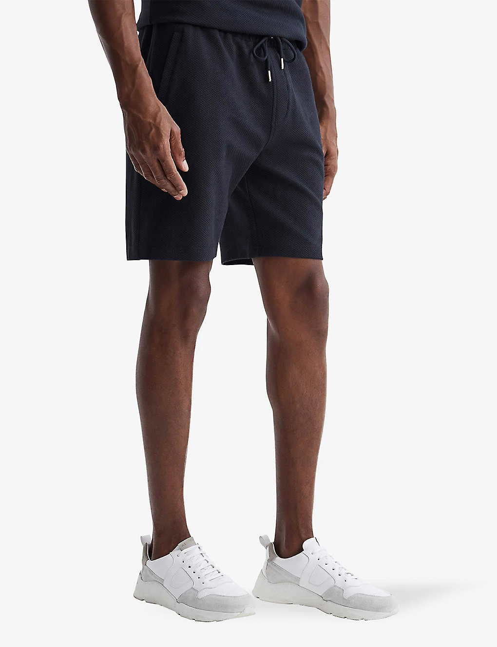 Reiss Robin Drawstring Waffle Cotton-blend Shorts - Image 3