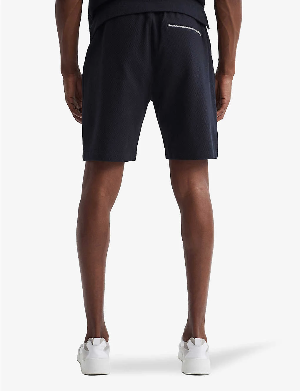 Reiss Robin Drawstring Waffle Cotton-blend Shorts - Image 4