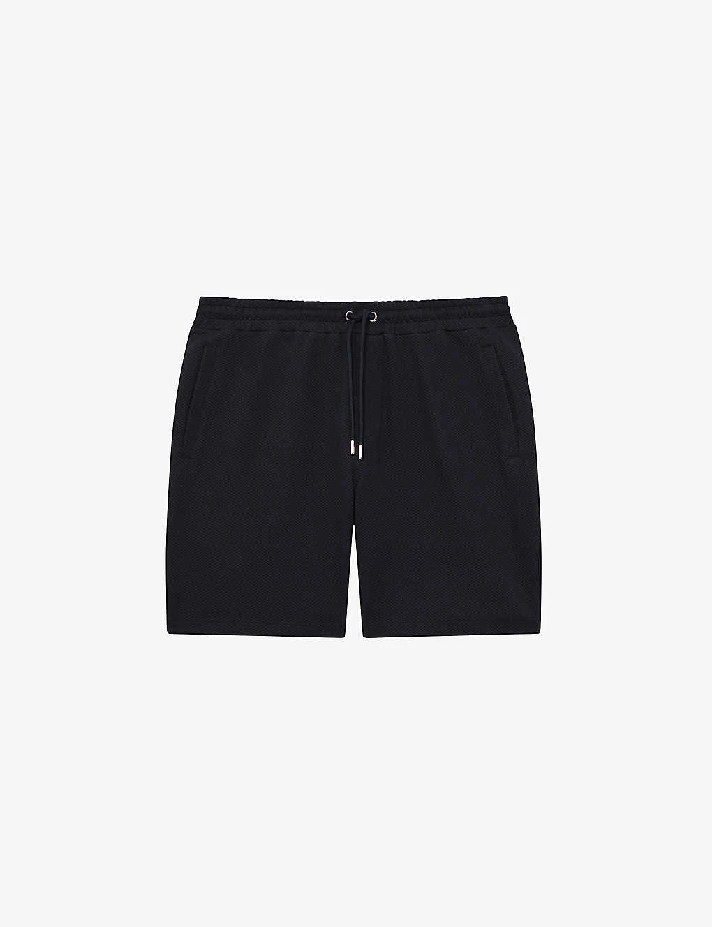 Reiss Robin Drawstring Waffle Cotton-blend Shorts