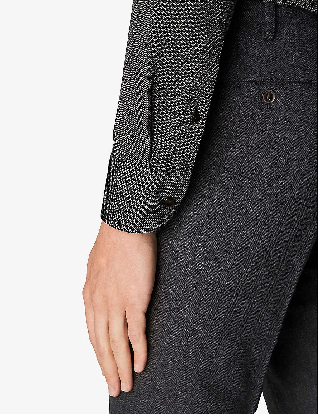 ETON Business Micro-pattern Slim-fit Stretch-jersey Shirt - Image 5