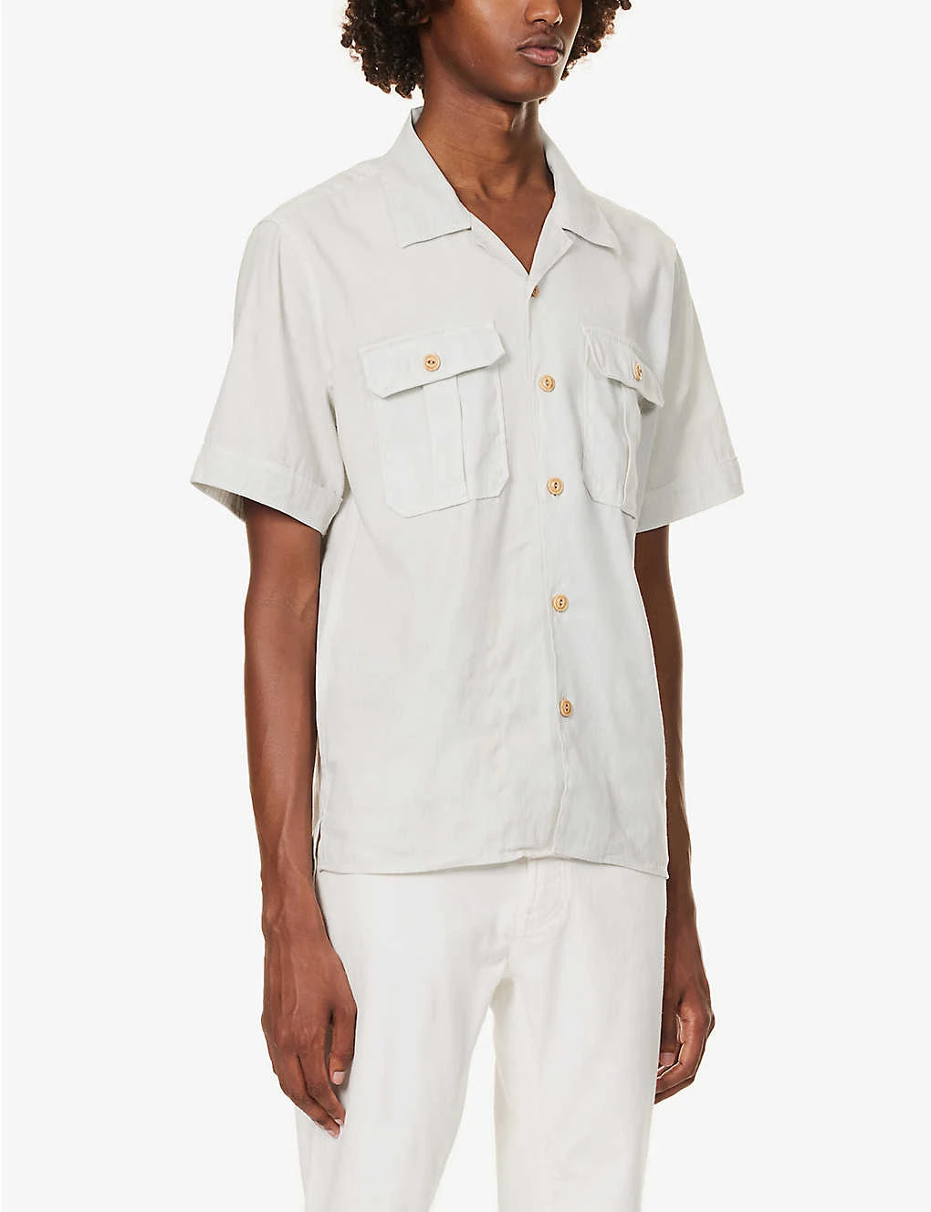 ELEVENTY Double-pocket Boxy-fit Linen-blend Shirt - Image 3