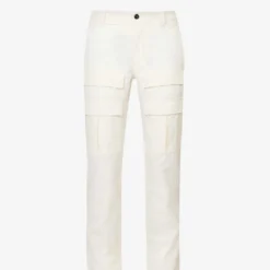 ELEVENTY Flap-pocket Tapered-leg Cotton Trousers