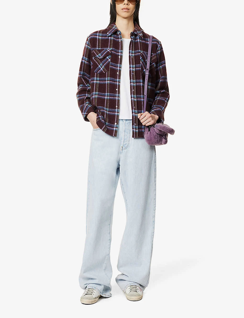 Unisex Amethyst Checked Cashmere Shirt - Image 2