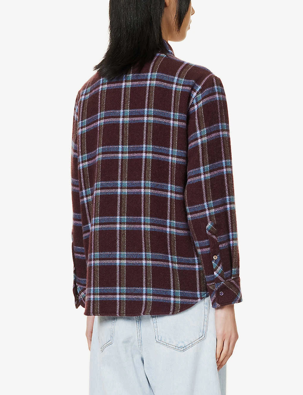 Unisex Amethyst Checked Cashmere Shirt - Image 5