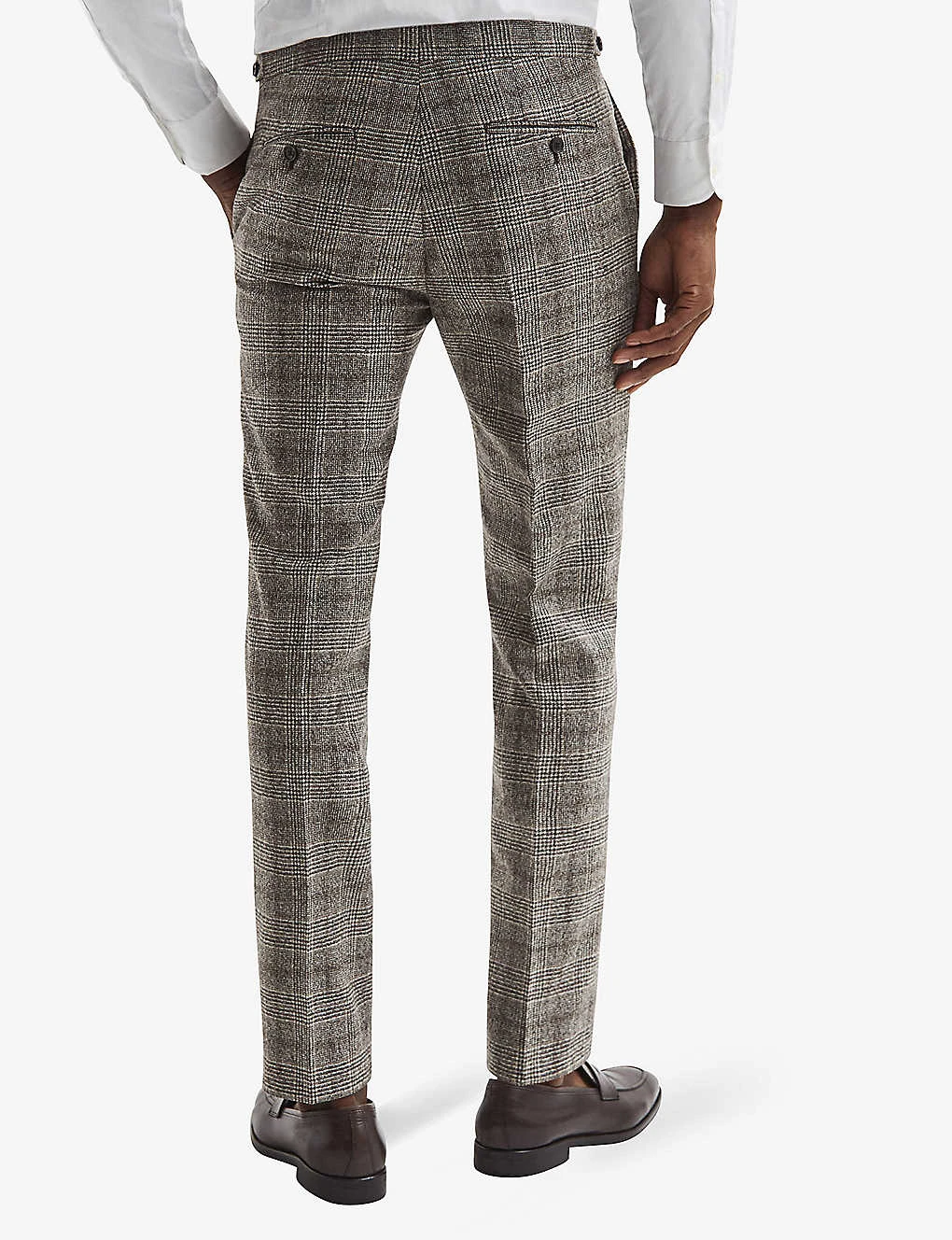 Reiss Alfredo Prince Of Wales-check Wool Trousers - Image 4