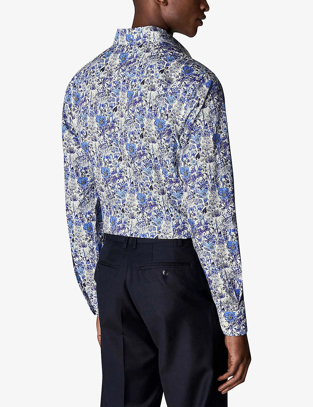 ETON Floral-print Contemporary-fit Cotton-twill Shirt - Image 3