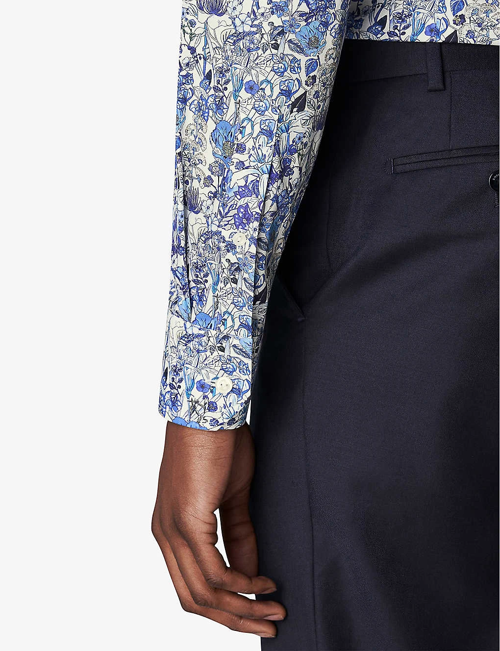 ETON Floral-print Contemporary-fit Cotton-twill Shirt - Image 5