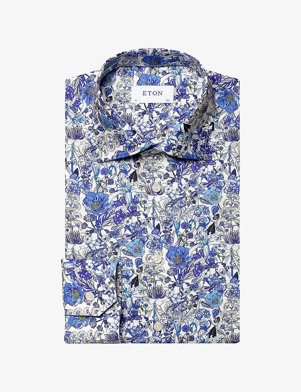 ETON Floral-print Contemporary-fit Cotton-twill Shirt - Image 6