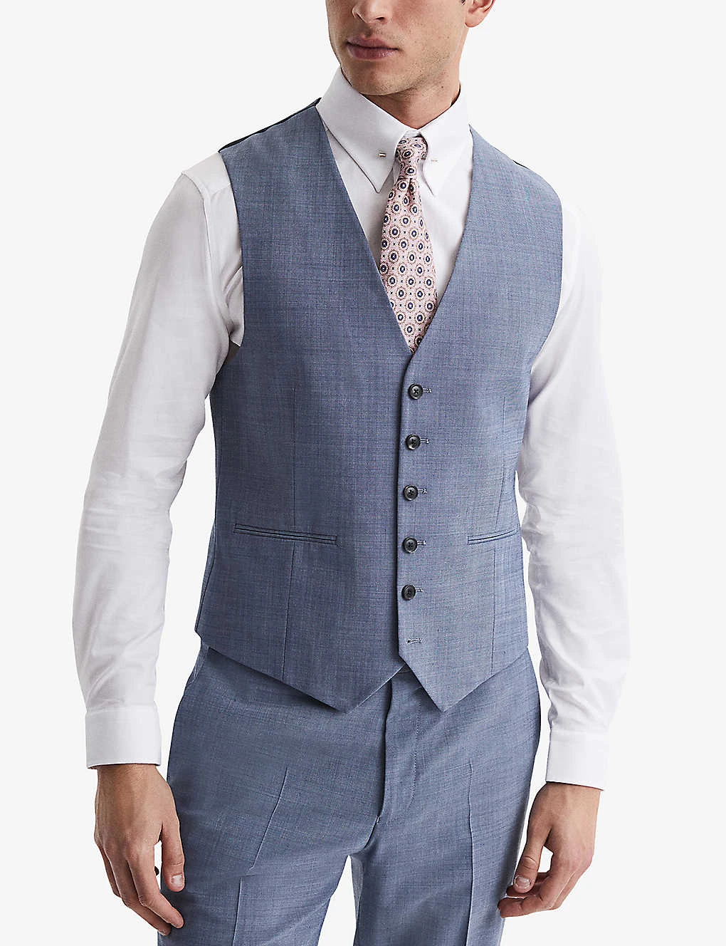 Reiss Wish Slim-fit Stretch Wool-blend Waistcoat - Image 3