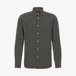Boss Business Leisure Pattern-embellished Slim-fit Cotton Shirt