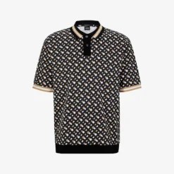 Boss Business Leisure Monogram-pattern Cotton-jersey Polo Shirt
