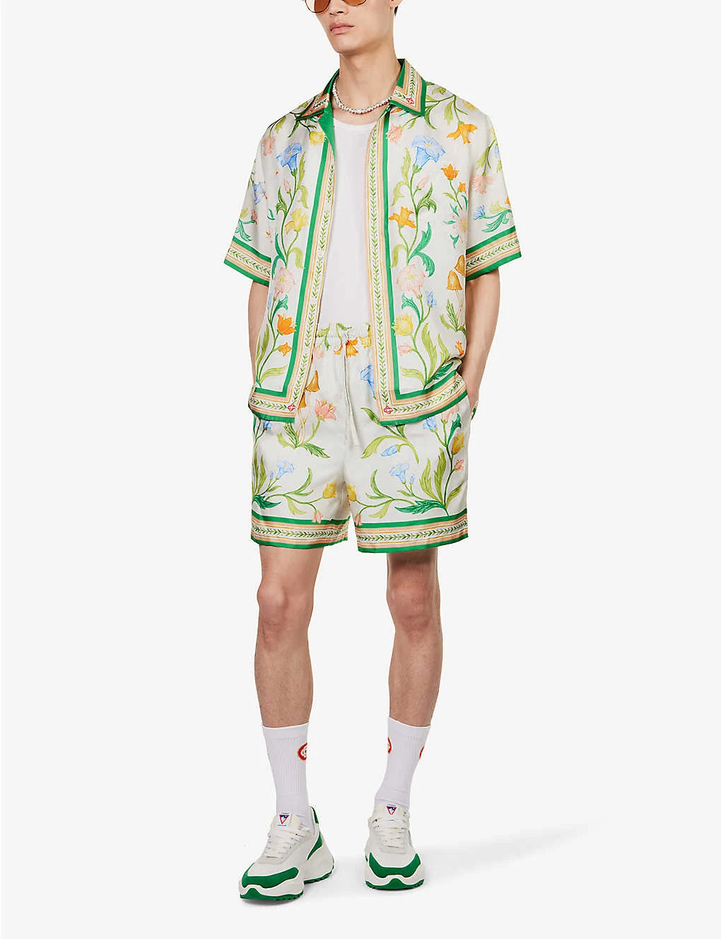 Casablanca L'Arche Fleure Graphic-print Regular-fit Silk Shorts - Image 2