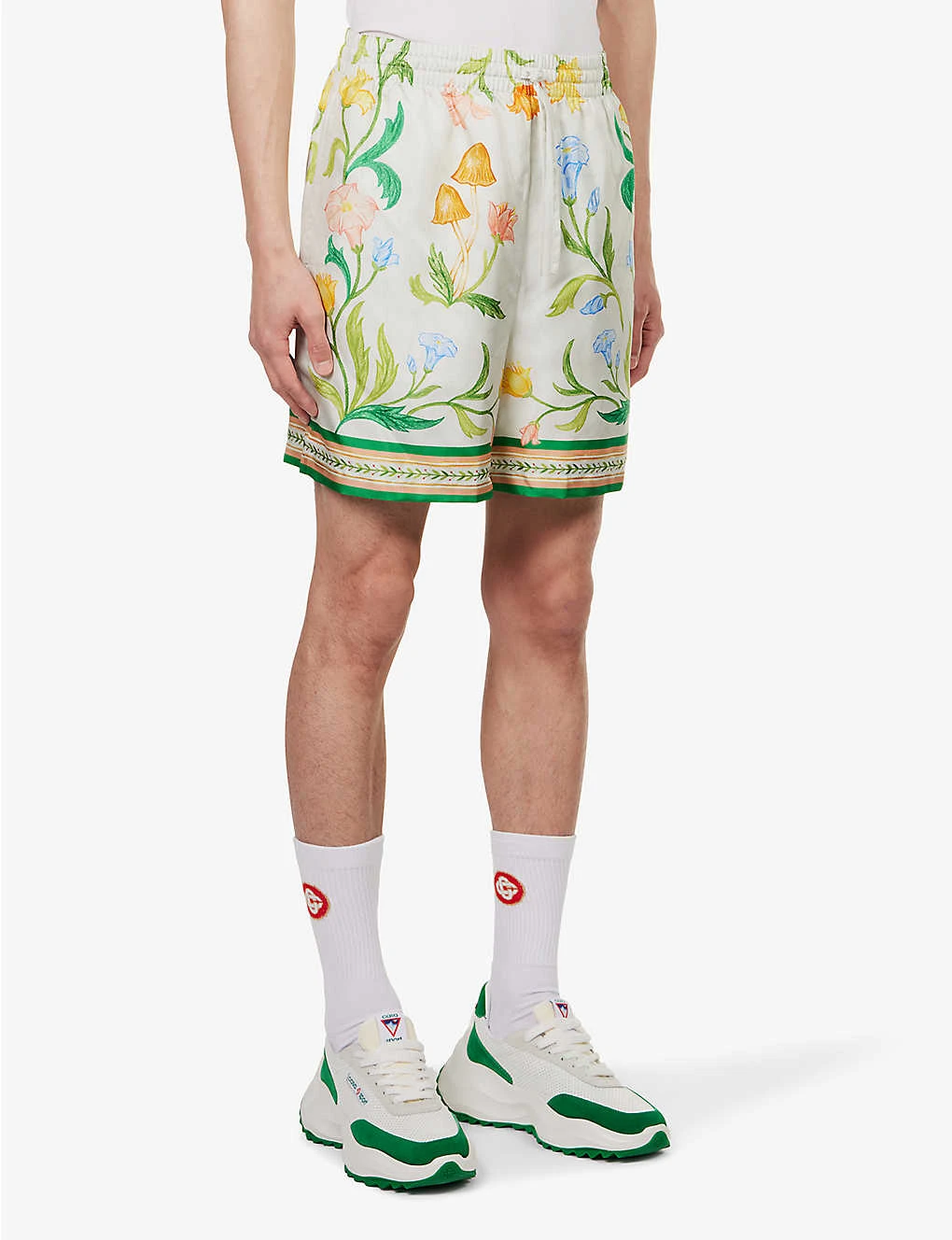 Casablanca L'Arche Fleure Graphic-print Regular-fit Silk Shorts - Image 3