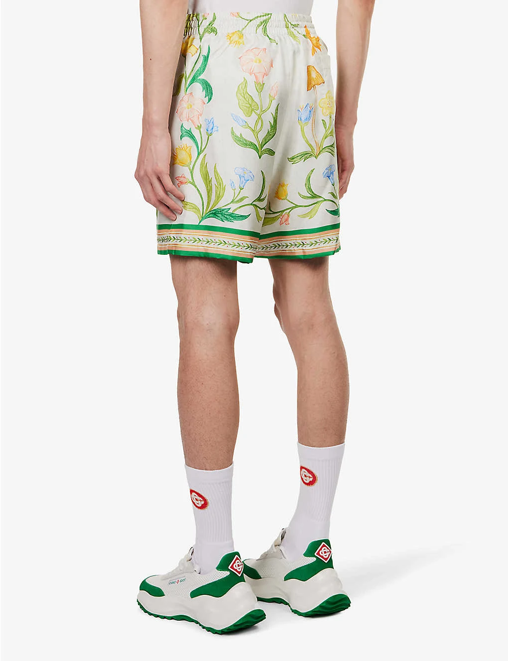 Casablanca L'Arche Fleure Graphic-print Regular-fit Silk Shorts - Image 4