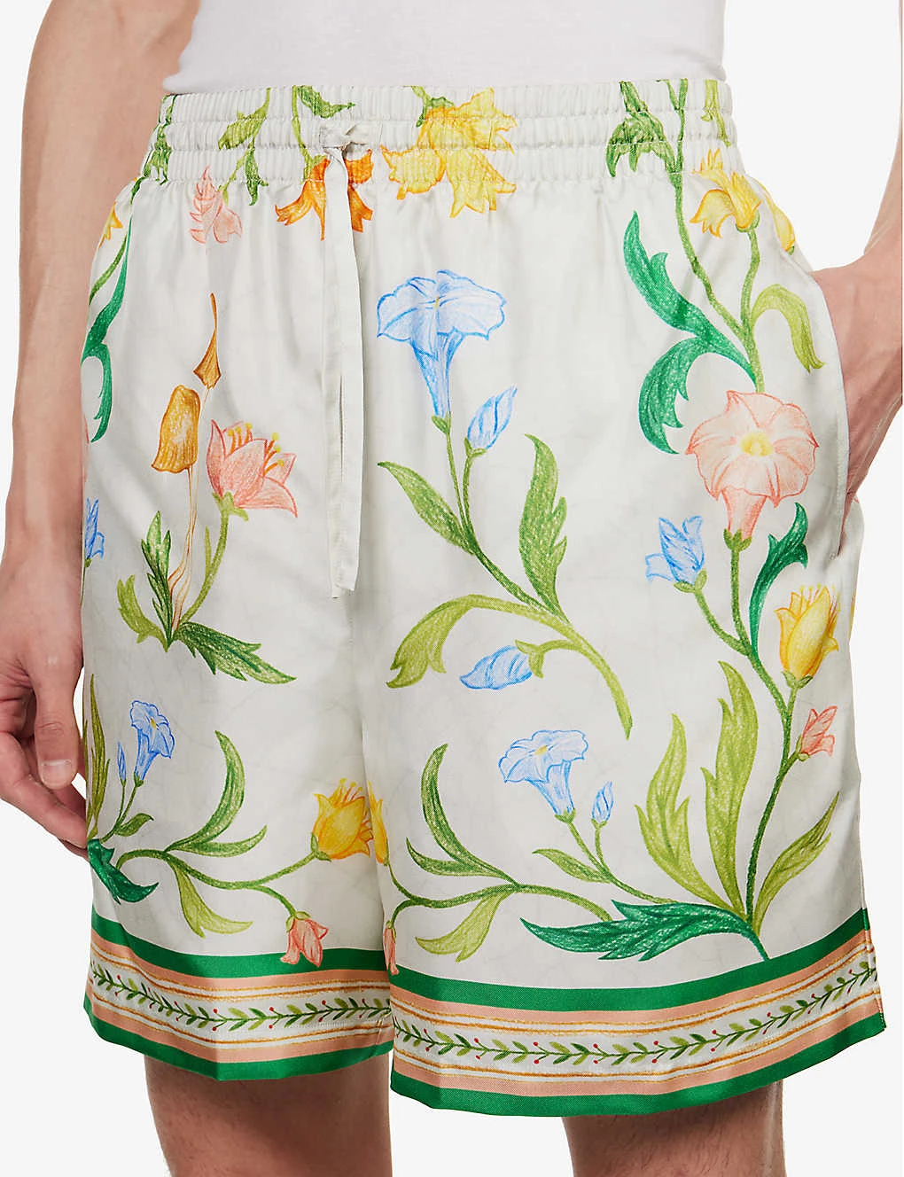 Casablanca L'Arche Fleure Graphic-print Regular-fit Silk Shorts - Image 5
