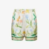 Casablanca L'Arche Fleure Graphic-print Regular-fit Silk Shorts