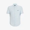 Boss Logo-print Button-down Collar Regular-fit Cotton-jersey Piqué Shirt