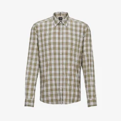 Boss Checked Regular-fit Stretch-woven Shirt